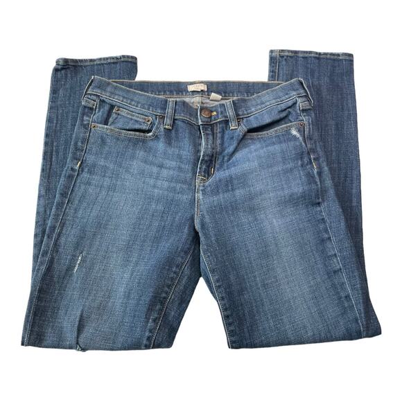 J Crew Factory Womens Jeans Size 30 Skinny Mid Rise Distressed Stretch Denim - Picture 4 of 11